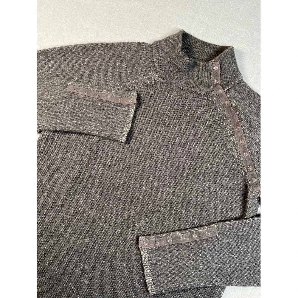 AXS Performance Mock Neck Snap Pullover Sweater Sparkle Heather Gray Women's M